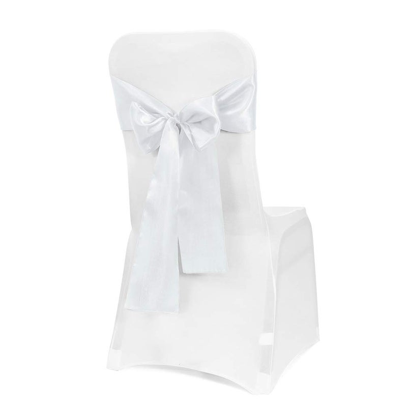 Obstal 10 PCS Satin Chair Sashes Bows for Wedding Reception- Universal Chair Cover Back Tie Supplies for Banquet, Party, Hotel Event Decorations - Image 1